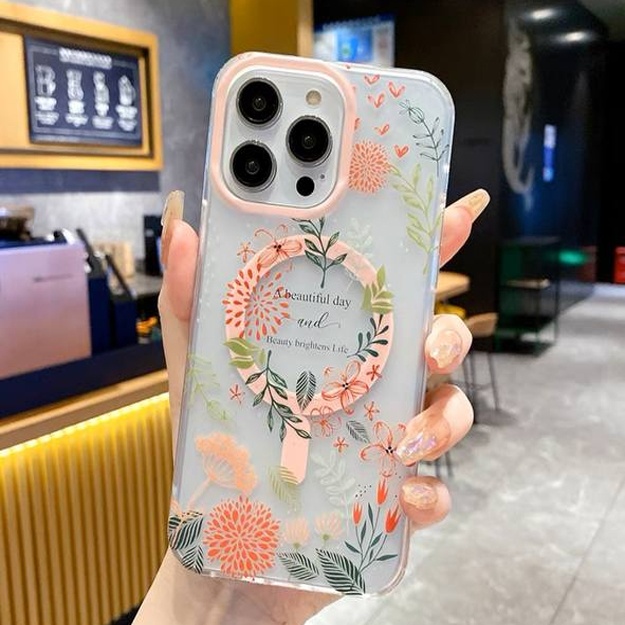 Smartfo‘nlar uchun gulli suratli himoya g‘iloflari ART 654136000 Pushti iPhone 11
