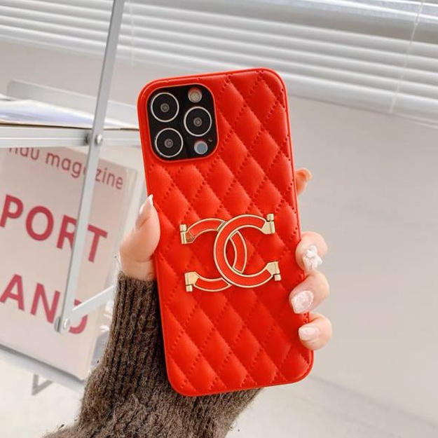Mashxur brend Chanel logotipi tushirilgan homoya g‘iloflari ART 56413050 iPhone 12 Pro Max To'q sariq