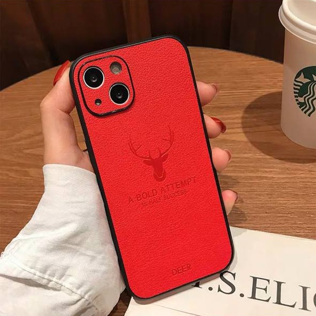 Защитные чехлы с кожаного материала АРТ 125648000 Красный iPhone 14 Pro