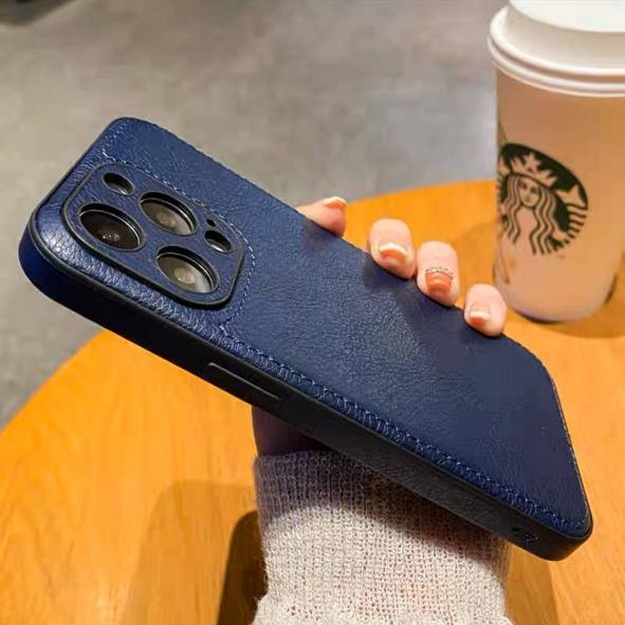 Защитные чехлы из кожаного материала АРТ 41060144 Синий Iphone 14