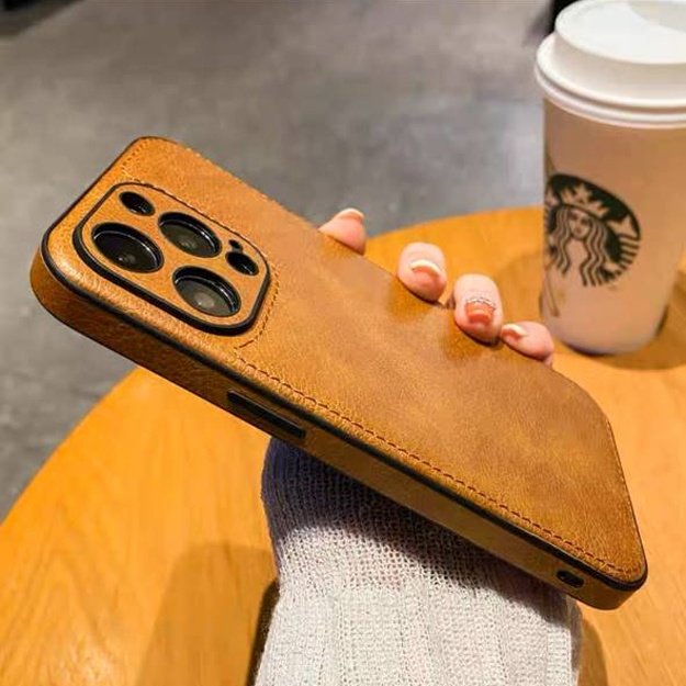 Smartfo‘nlar uchun charm matodan himoya g‘iloflari ART 41060144 Jigarrang iPhone Xs