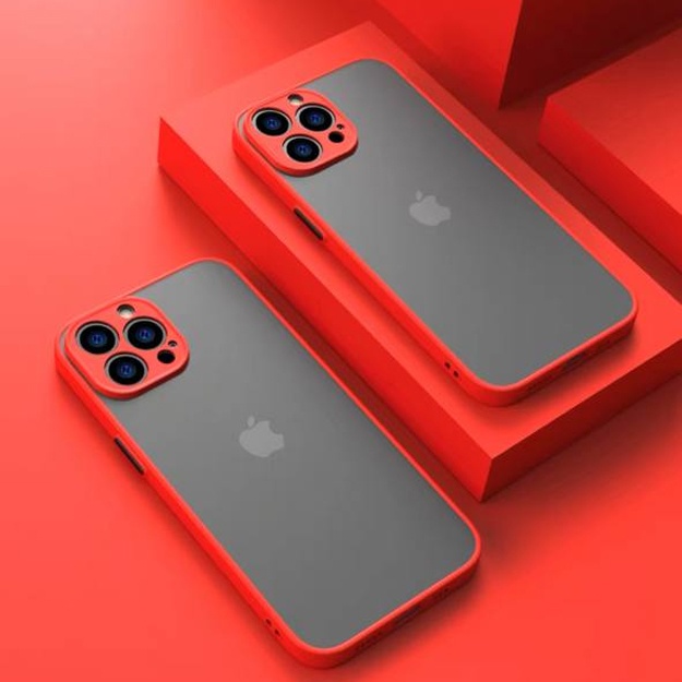 Iphone smartfonlari uchun matli shaffof korpuslar ART 25680000 Qizil rang iPhone 14 Pro