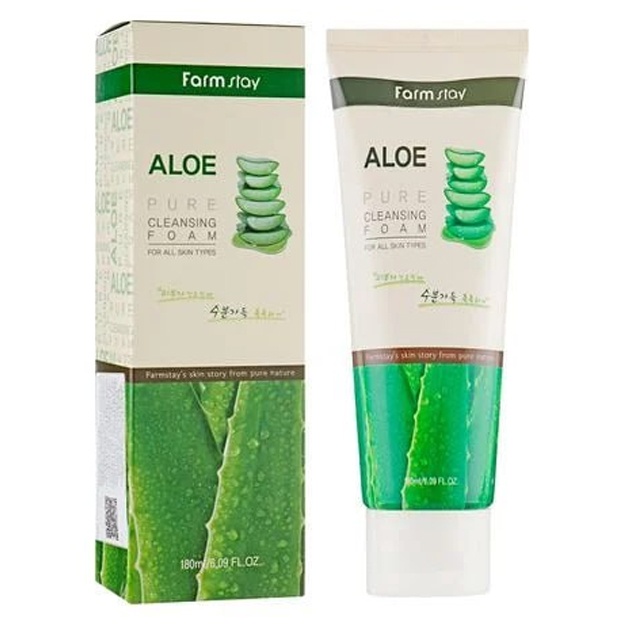 Yuzni tozalash uchun ko‘pik FarmStay Aloe Pure Cleansing Foam