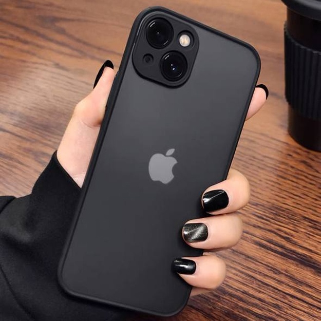 Mat rangdagi shaffof smartfon korpusi ART 15465289 Qora iPhone 12 mini