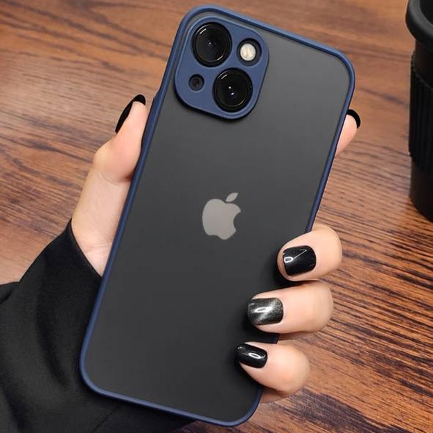 Матово прозрачный чехол для смартфонов АРТ 15465289 Синий iPhone 13 Pro Max