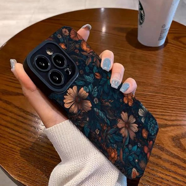 Smartfo‘nlar uchun gul naqishli g‘iloflar ART 16454444 Ko‘k rang iPhone X