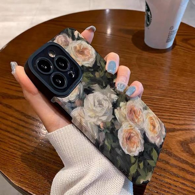 Чехлы для смартфонов с цветочным узором АРТ 16454444 Черный iPhone 14 Pro