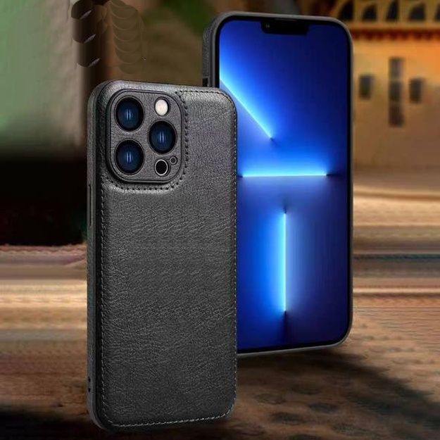 Защитные чехли для смартфонов из кожаного материала АРТ 5265250000 Черный iPhone Xr