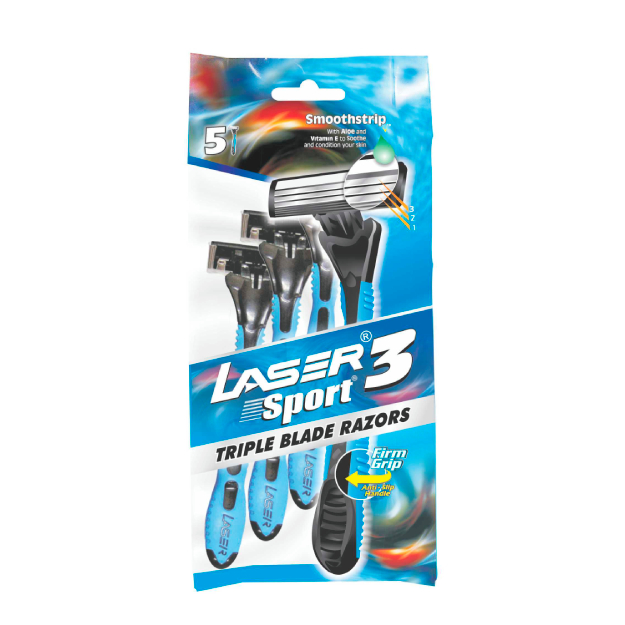Мужские одноразовые бритвы Laser Sport 3 5 шт