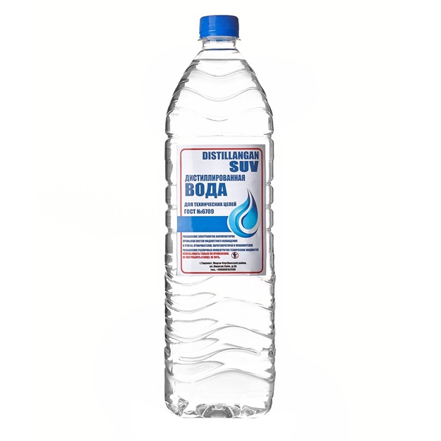 Distillangan suv texnik maqsadlar uchun 1.5 l