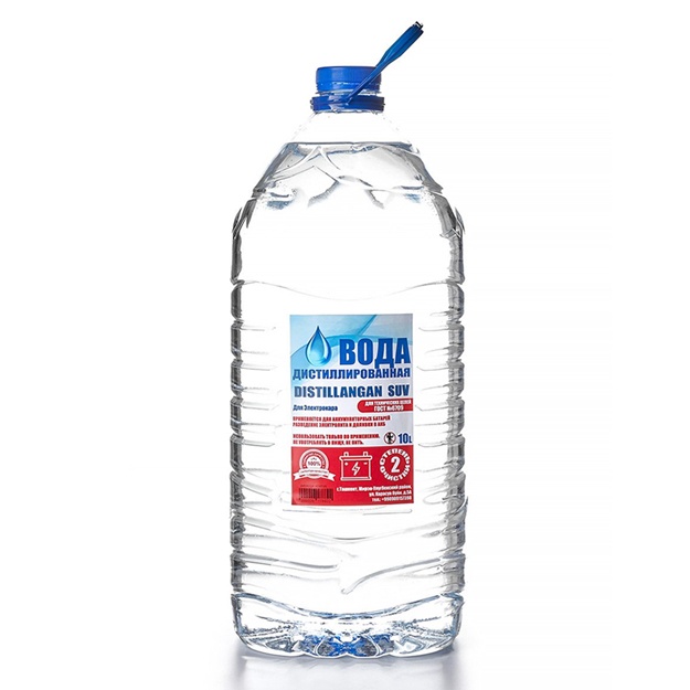 Elektr avtomobillari uchun distillangan suv, ikki marta tozalangan 10 l