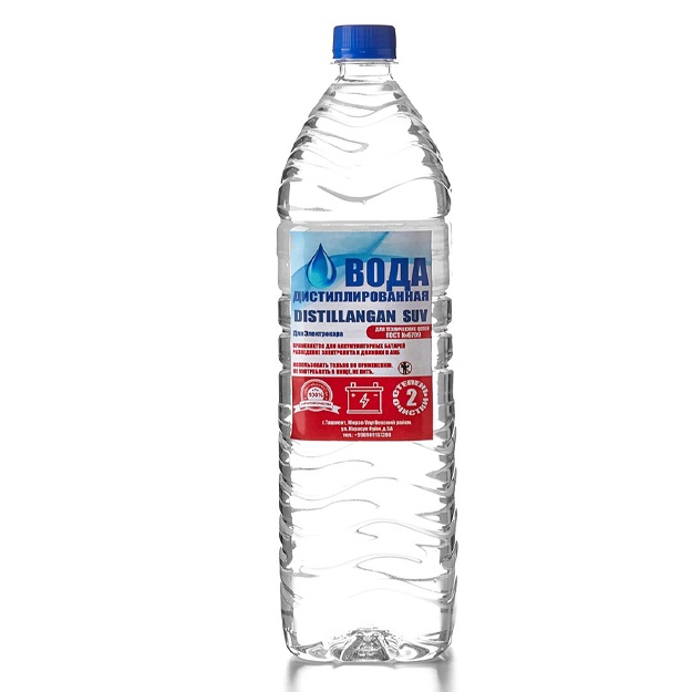 Elektr avtomobillari uchun distillangan suv, ikki marta tozalangan 1.5 l