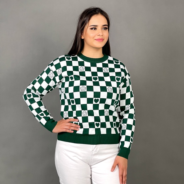 Ayollar sviteri ART 186 oq / yashil