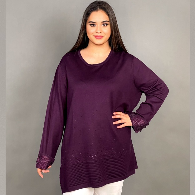Ayollar Tunikasi ART 9-6202 baqlajon rangi oversize 58