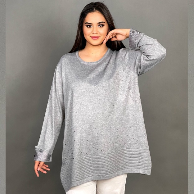 Ayollar Tunikasi ART 9-6202 kulrang oversize 56