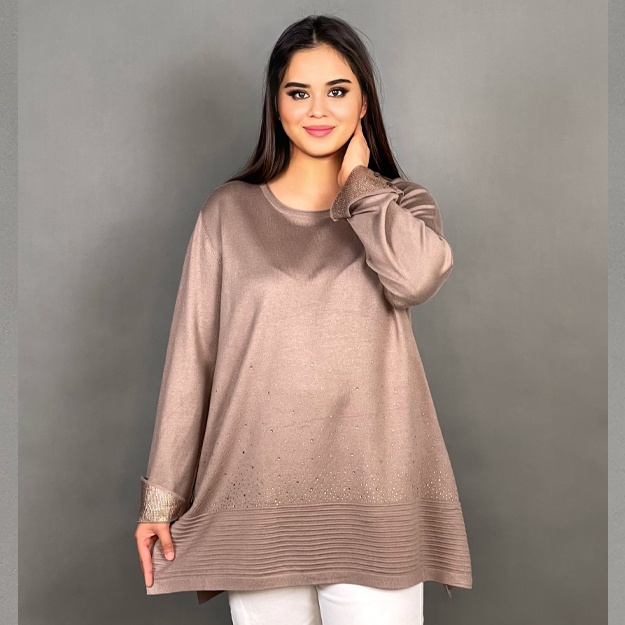 Женская Туника АРТ 9-6202 бежевый oversize 58