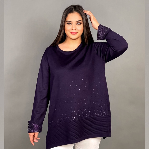 Женская Туника АРТ 9-6202 фиолетовый oversize 56