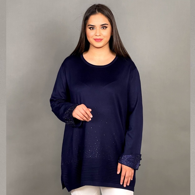 Женская Туника АРТ 9-6202 темно-синий oversize 60