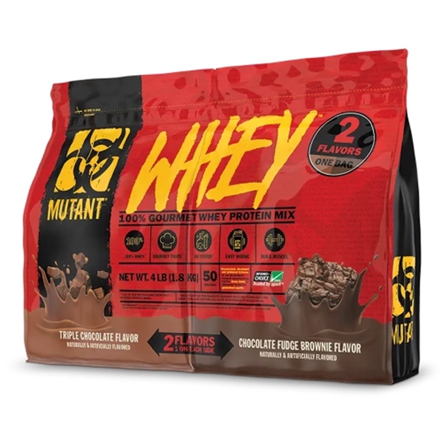 Protein Mutant Whey Protein 2 Flavours one bag Uch karra shokolad va shokoladli pudka