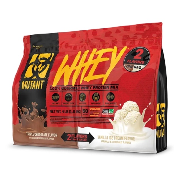Protein Mutant Whey Protein 2 Flavours one bag Uch karra shokolad va vanilli muzqaymoq