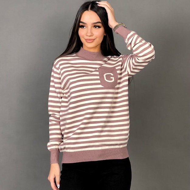 Bo‘yinli Sviter ART T1001 46 molochniy