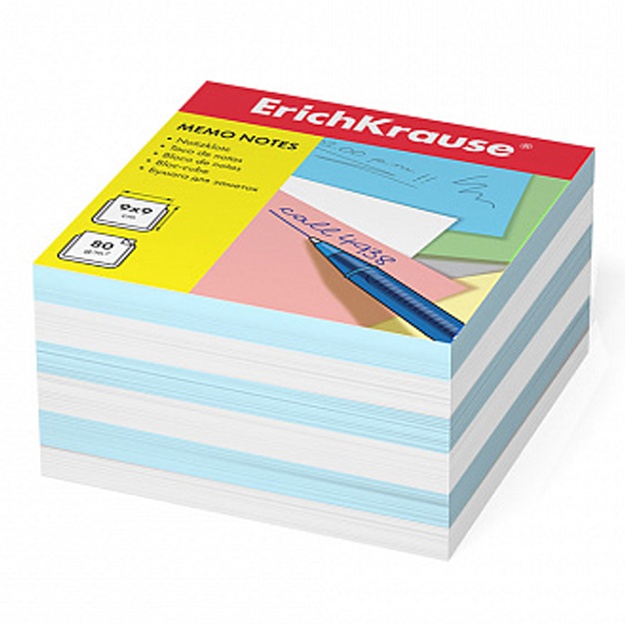 Eslatma qog‘ozi ErichKrause 90x90x50 mm oq-ko‘k (2722)