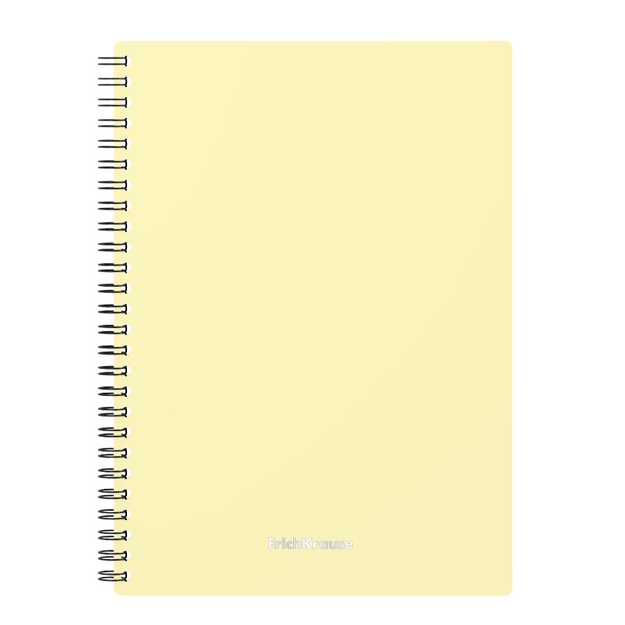 Spiralda plastik qopqoqli umumiy daftar ErichKrause Pastel, assorti, A5, 80 l (50163) Sariq