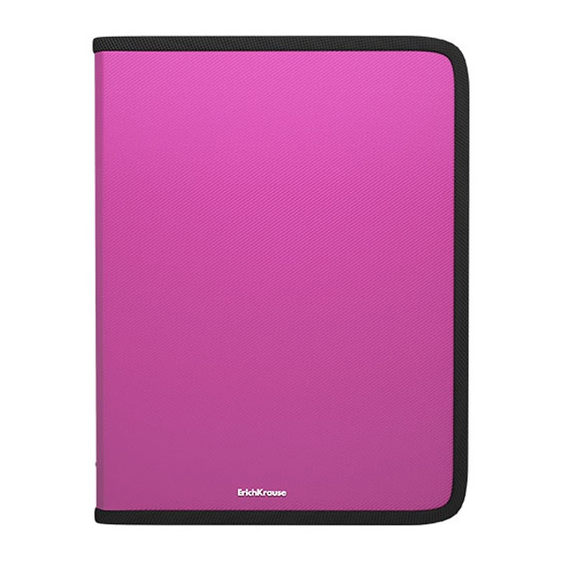 Fermuarli daftarlar uchun plastik papka ErichKrause A5+ (50352) Pushti