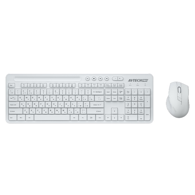 Klaviatura va sichqoncha to‘plami Wireless Combo Avtech PRO CW604 Oq
