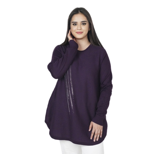 Ayollar Tunikasi ART 9-8777 58 baqlajon rangi