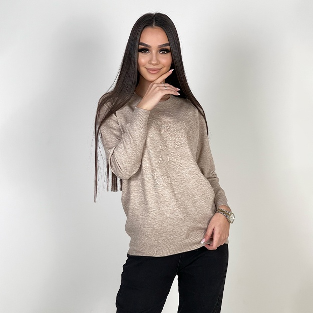 Ayollar sviteri ART 6207 sero-korichneviy