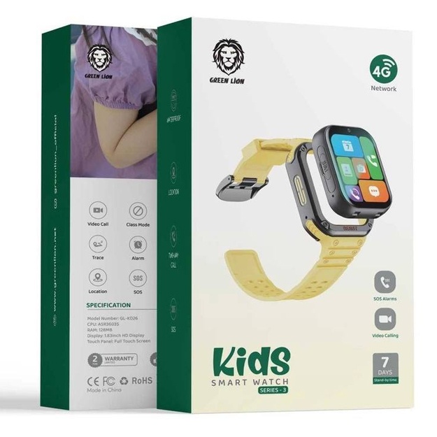 Детские умные часы Green Lion 4G Series 3 желтый