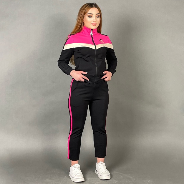 Ayollar uchun ikki qismli kiyim ART 7213 Malina rang 4XL