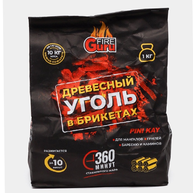 Ko‘mir briketi Fire Guru Standard 1 kg