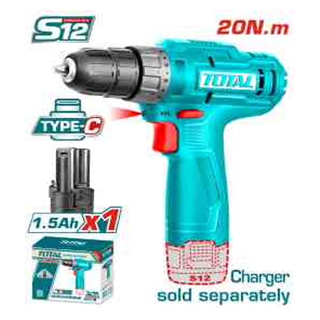 Аккумуляторная дрель Total Li-ion TDLI12428
