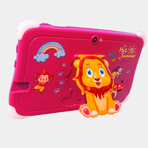 Bolalar plansheti CCIT Kids Tablet x Combo, quloqchinlari bilan Pushti