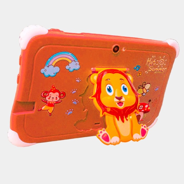 Bolalar plansheti CCIT Kids Tablet x Combo, quloqchinlari bilan To‘q sariq