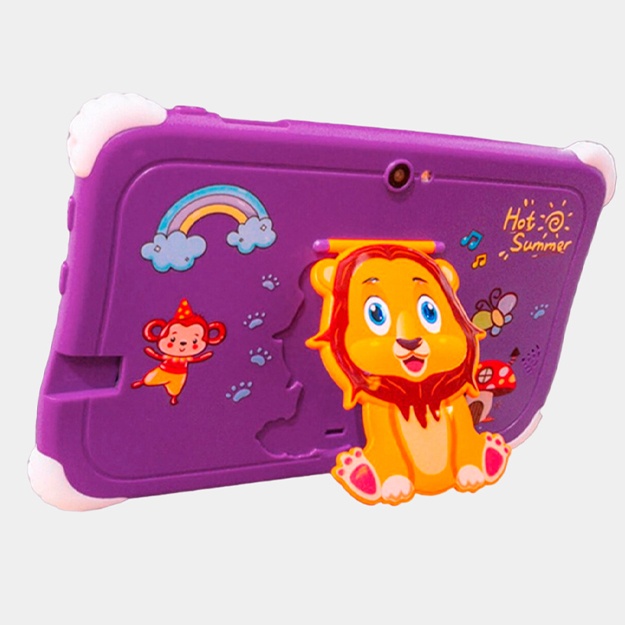 Bolalar plansheti CCIT Kids Tablet x Combo, quloqchinlari bilan Binafsha rang