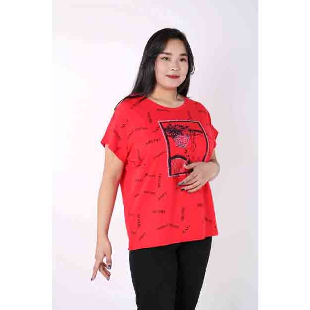 Qizlar uchun  futbolka APT-405 qizil