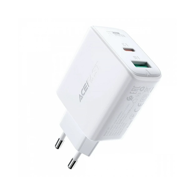 Зарядное устройство Acefast  A5 PD(USB-C+USB-A) Charger 32W Белый