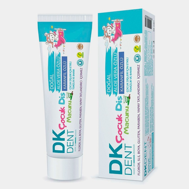 Chinnigullar ekstrakti va cho‘tkasi bo‘lgan bolalar tish pastasi DK DENT, 50 ml