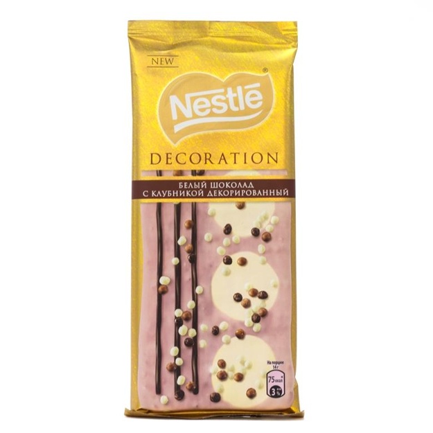 Шоколад Nestle decoretion клубничный 85г