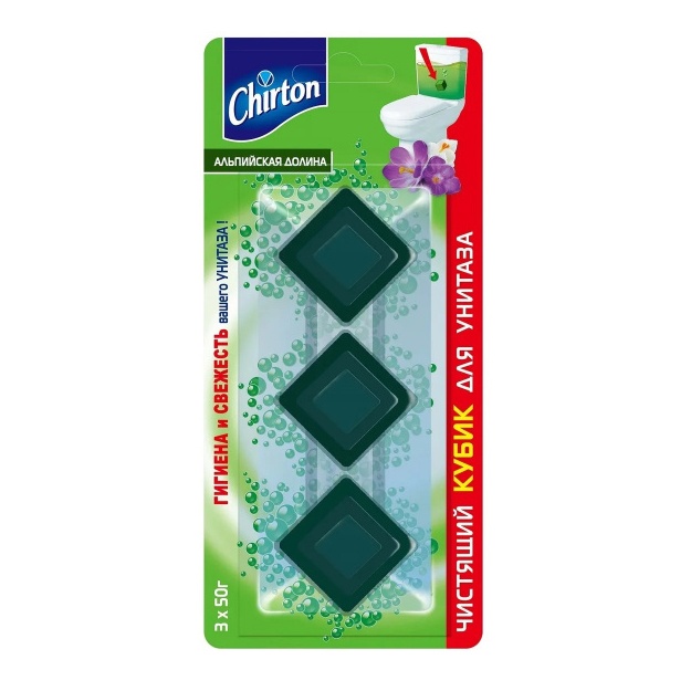 Tozalash tabletkalari, tualet kublari Chirton Alpiyskaya Dolina 3x50g