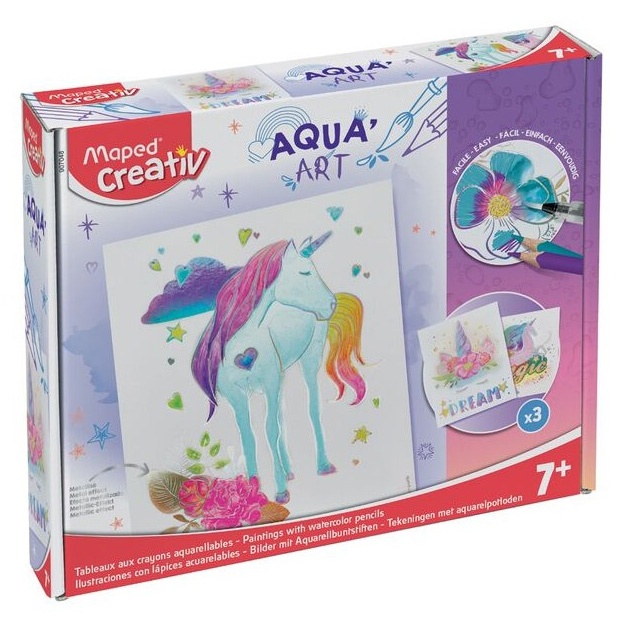 Набор креативных акварельных картин Maped Creativ Aqua Art Unicorn (907048)