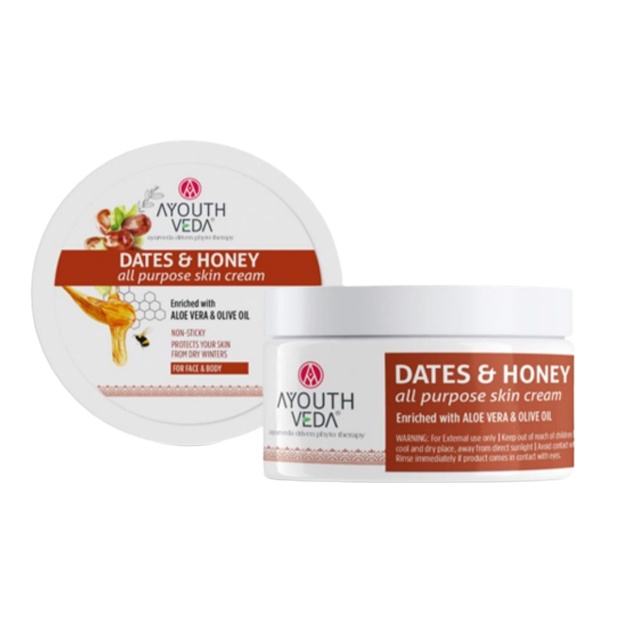Barcha turdagi terilar uchun universal krem Ayouthveda Dates & Honey 200g