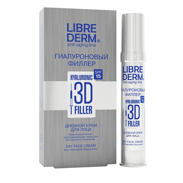 LIBREDERM Гиалуроновый 3D филлер дневной крем для лица SPF 15 30 мл 4620002184919