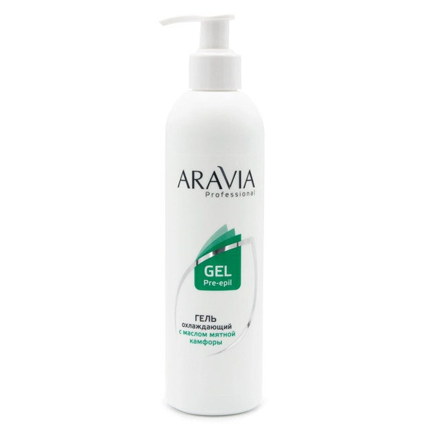 Yalpiz kofur yog'i bilan depilyatsiyadan oldin sovutish geli Aravia Professional 300ml
