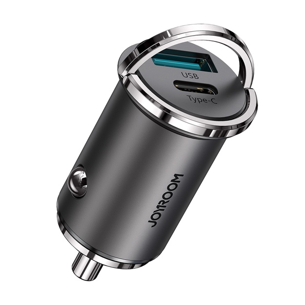 Автомобильное зарядное устройство Joyroom C-A45 USB+Type-C Серый