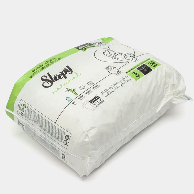 Bolalar tagliki trutsiklar SLEEPY NATURAL PANTS №3, 4-9 kg, 34 dona