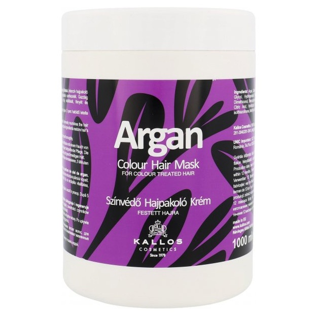 Bo‘yalgan sochlar uchun maska Kallos Cosmetics Argan Colour Hair Mask 1000ml